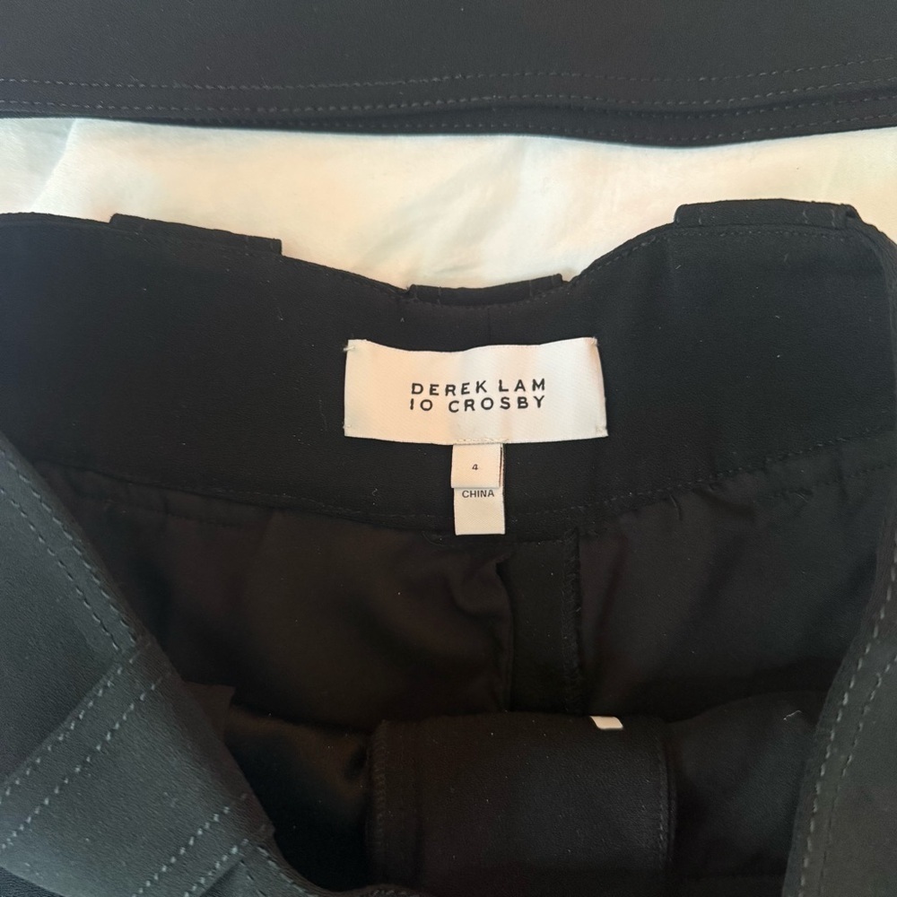 Derek Lam 10 Crosby - Black Ruffled Belted Shorts - Picture 3 of 4